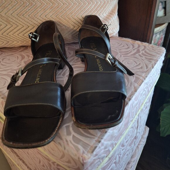 Prada Ebano Vit.Opaco 1101 sandel size 38 - Picture 2 of 4